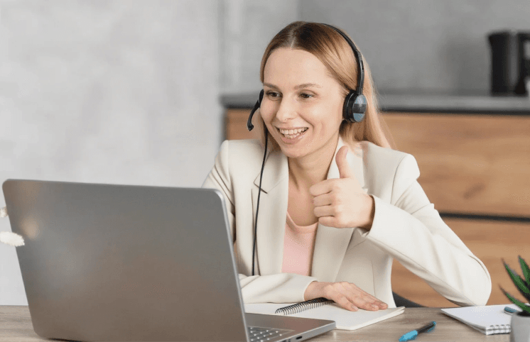 Teacher reviewing student progress report