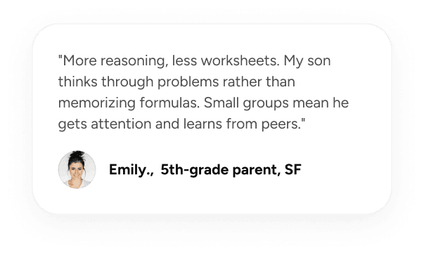 Parent review from Emily, 5th-grade parent